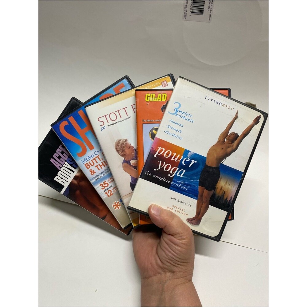 * Fitness DVD Lot of 5 Shape Pilates Yoga Gilad Lord of the Abs Rodney Yee Core